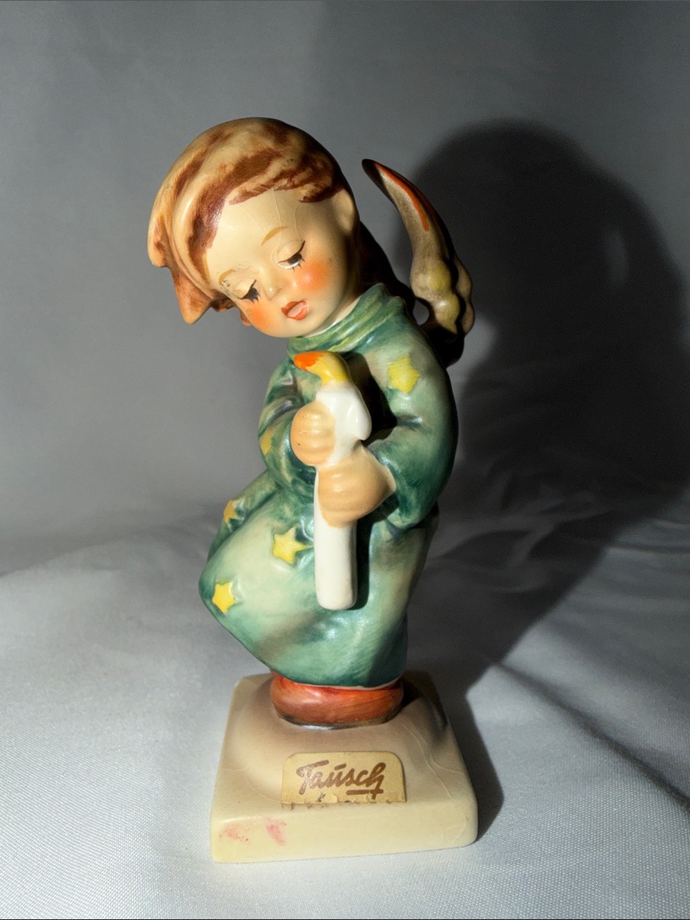Goebel White Ceramic Base with Blue Logo - W. Germany Marking